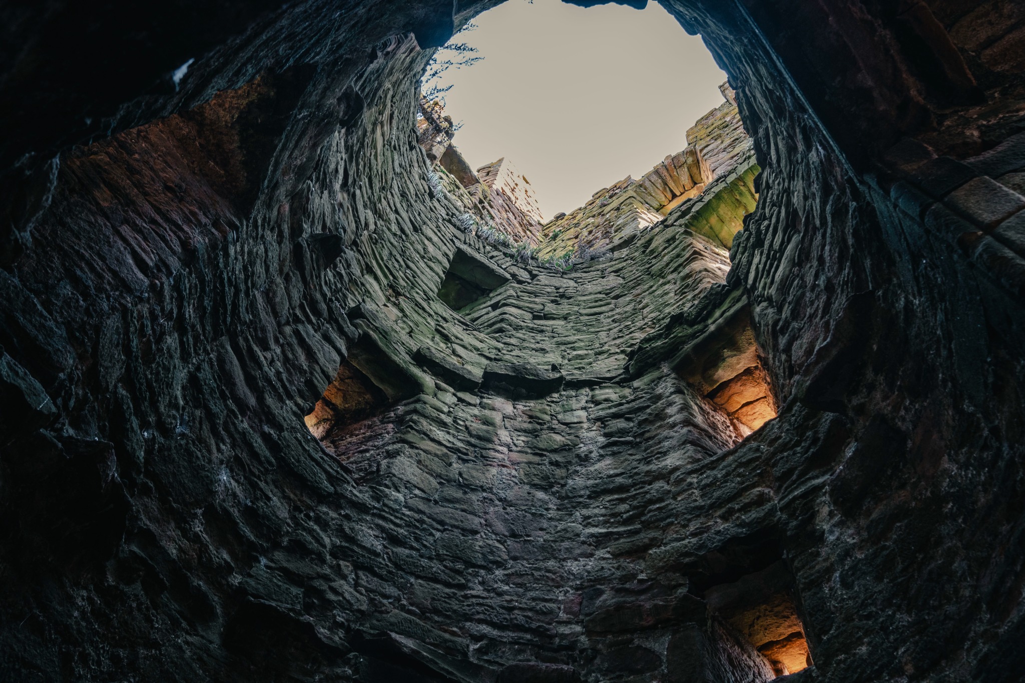View upward from inside Baltersan Castle