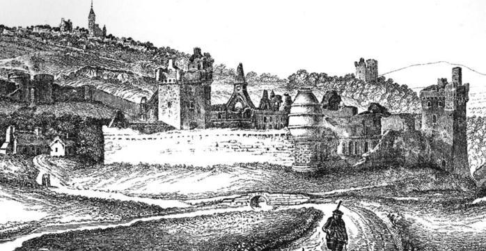 Historic engraving connected with Baltersan and the surrounding Ayrshire landscape