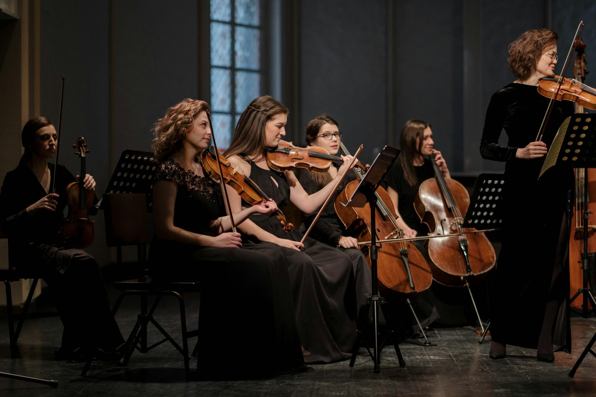 Chamber musicians performing together